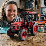 CopyHome.cz | Tipy a rady pro Kopírování, tisk, 3D tisk a skenování 9 Červený model traktoru Zetor 7745 vytištěný na 3D tiskárně z PLA filamentu