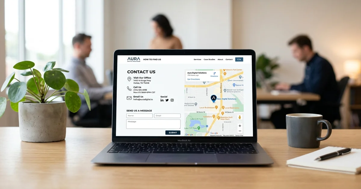 Ukázka moderní a SEO optimalizované stránky Jak nás najít na webu