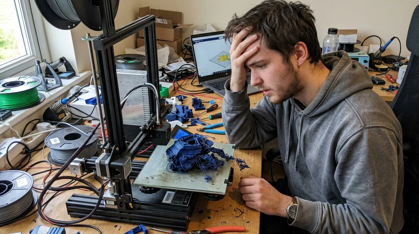 Stranové deformace 3D výtisku: 7 skrytých příčin, které vám ničí hodiny práce 1 Detailní pohled na 3D výtisk se stranovou deformací a uskočenými vrstvami