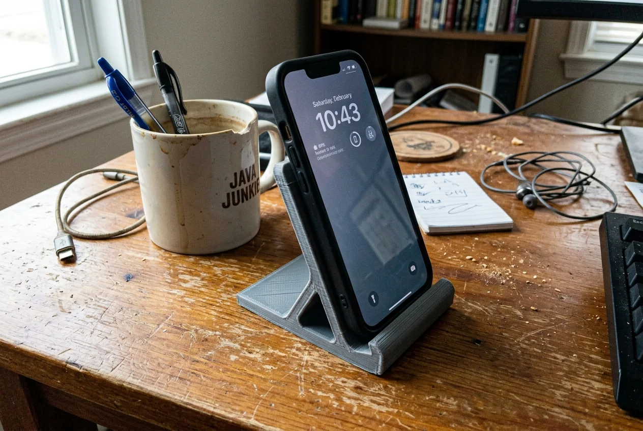 Tvorba 3D modelu stojánku na mobil v editoru Tinkercad