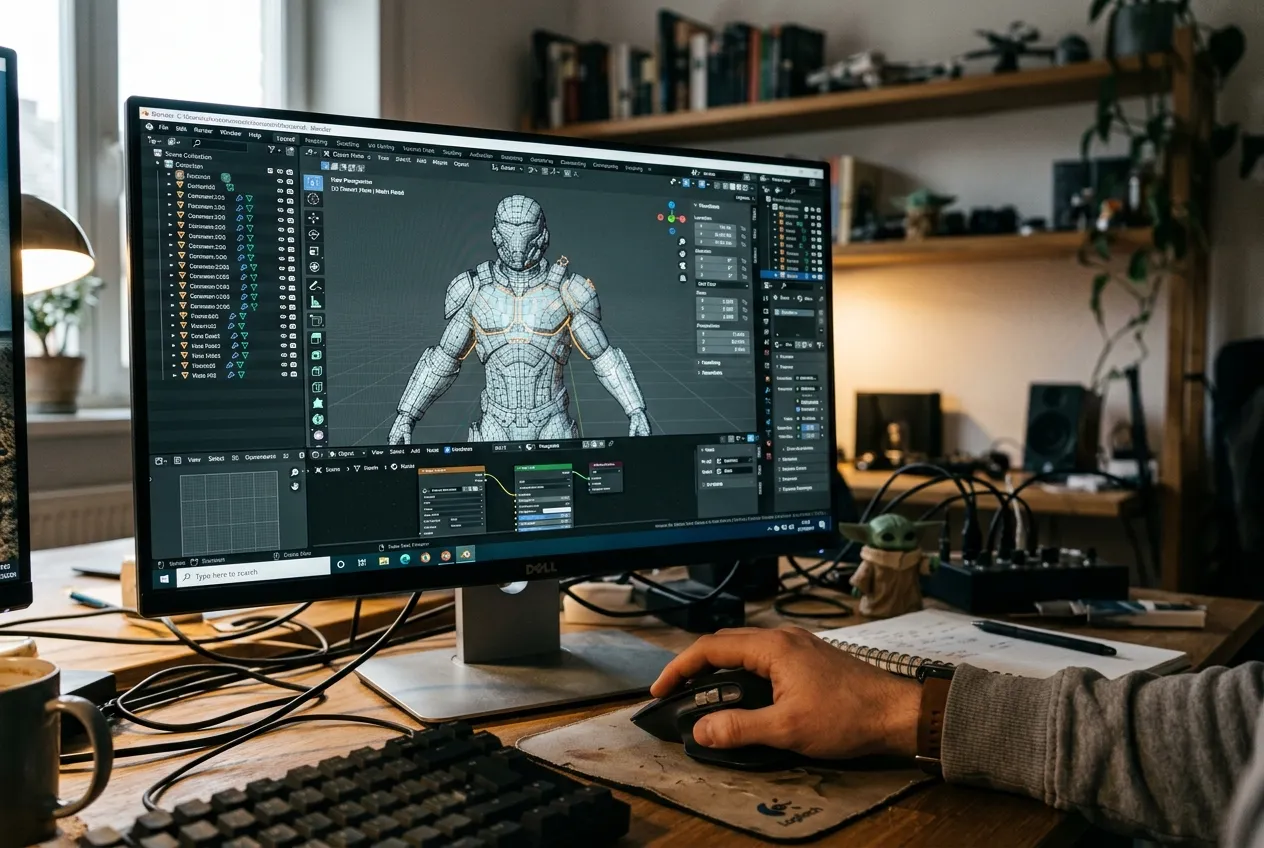 Detail tvorby 3D modelu připraveného pro tisk ve sliceru