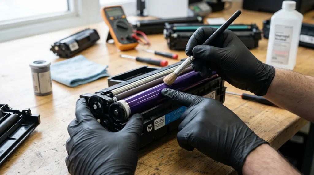 Odstranění vad a pruhů při laserovém tisku